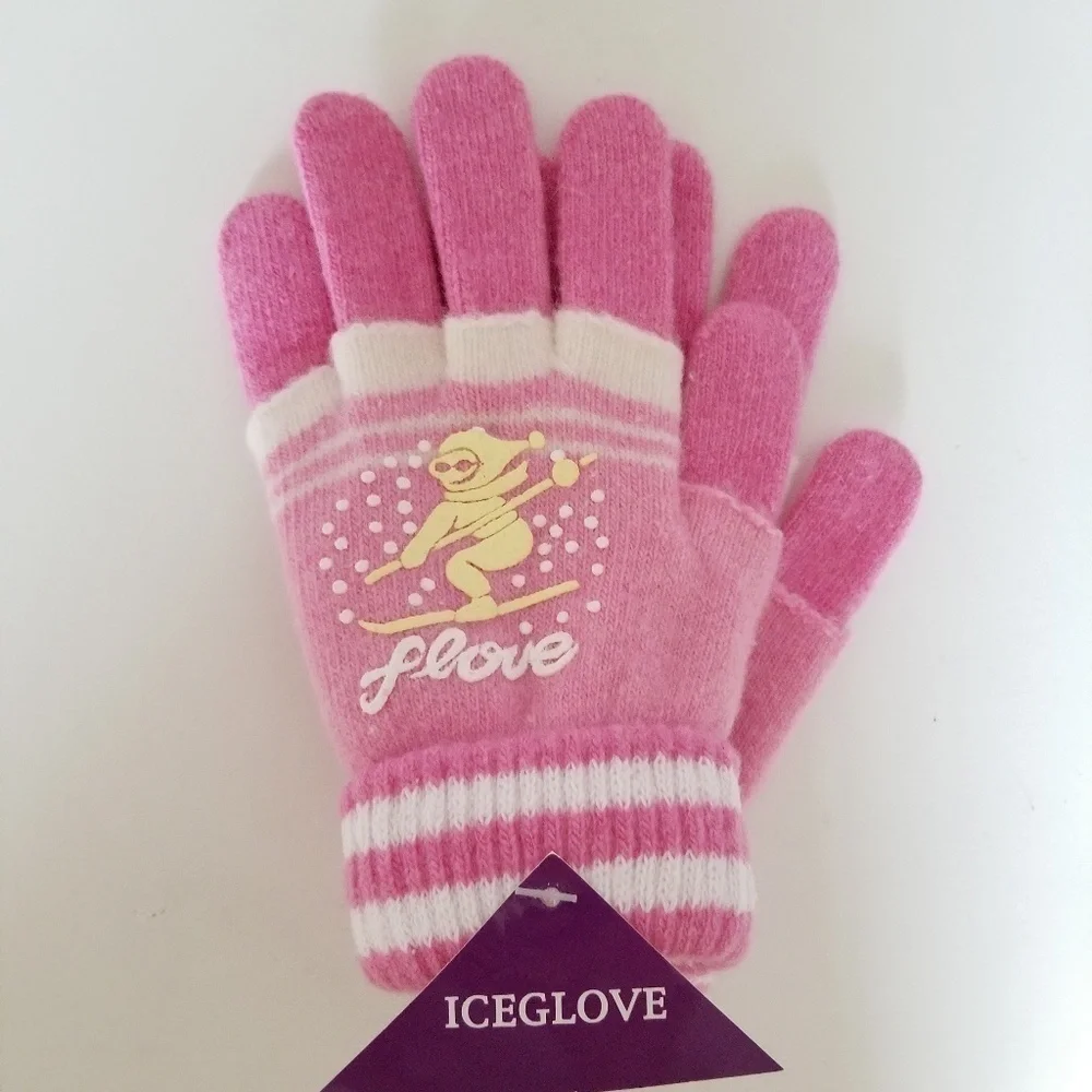Set of 3 NEW Multicolor Double Layered 2 in 1 Wool Blend Cozy Warm Gloves